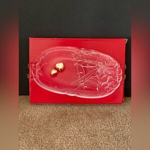 Mikasa Crystal holiday christmas bells oblong plate